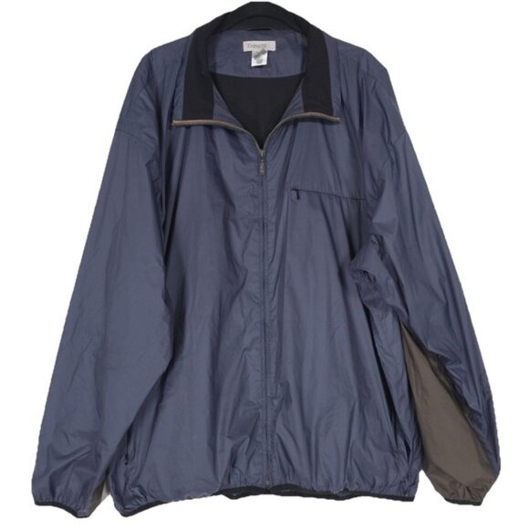 Zegna Sport Jacket Men's XXL Blue Gray Ripstop Golf Lightweight Full Zip Travel - Picture 1 of 11